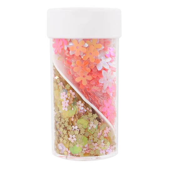 12 Pack: Sunset Blossoms Shaped Glitter Swirl Jar by Creatology&#x2122;
